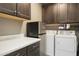 Functional laundry room with modern appliances, ample counter space, and convenient storage cabinets at 8691 E Eastwood Cir, Carefree, AZ 85377