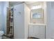 Updated bathroom featuring a modern vanity and walk-in shower with neutral tile at 1220 E Avenida Ellena St, Casa Grande, AZ 85122