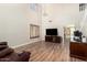 Bright living room showcasing tall ceilings, natural light, and hardwood flooring at 1617 W Pecan Rd, Phoenix, AZ 85041