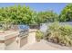 Outdoor grill with a stainless steel grill, tile countertop, and lush landscaping at 1776 E Laddoos Ave, Queen Creek, AZ 85140