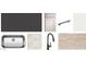 Selection of elegant and modern finish materials for kitchens and bathrooms in neutral and black tones at 18243 W La Senda Dr, Surprise, AZ 85387