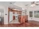 Kitchen featuring wood cabinets, granite countertops, and white appliances at 1918 S Shannon Dr, Tempe, AZ 85281