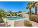 Inviting backyard pool with lush landscaping and serene surroundings, perfect for relaxation at 20608 N 57Th Ave, Glendale, AZ 85308