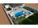 Inviting backyard oasis featuring a sparkling pool, spa, lush landscaping, and stylish outdoor seating area at 26619 S 169Th Pl, Queen Creek, AZ 85142