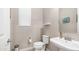 Well-lit half bathroom featuring modern fixtures, pedestal sink, and neutral decor, perfect for guests' convenience at 4323 E Wheaton St, Gilbert, AZ 85295