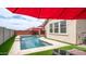 An in-ground swimming pool is bordered by a patio and synthetic lawn at 4323 E Wheaton St, Gilbert, AZ 85295