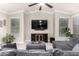 Cozy living room featuring a large television, comfortable seating, and natural light at 13561 W Montebello Ave, Litchfield Park, AZ 85340