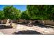 Scenic backyard featuring a decorative fountain, mature fruit trees, and natural stone accents for an inviting outdoor space at 1532 N Ogden --, Mesa, AZ 85205