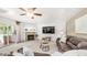 Bright living room with a fireplace, TV, sliding glass doors to the patio, and a comfortable seating arrangement at 1532 N Ogden --, Mesa, AZ 85205