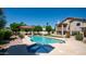 Beautiful backyard with pool, spa, and covered patio, ideal for enjoying sunny days and outdoor relaxation at 1532 N Ogden --, Mesa, AZ 85205
