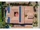 Stunning aerial shot of a home highlighting the solar panels and courtyard at 1787 E Sattoo Way, Queen Creek, AZ 85140