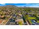 Aerial view highlighting the neighborhood's well-maintained streets and picturesque mountain views at 6602 S Constellation Way, Gilbert, AZ 85298