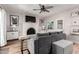 Stylish living room featuring a fireplace, modern decor, and comfortable seating at 1020 E Vermont Ave, Phoenix, AZ 85014