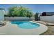 Backyard pool is surrounded by landscaping and desert plants at 1423 W Joan De Arc Ave, Phoenix, AZ 85029