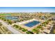 High angle view of community tennis and pickleball courts with mountain views at 17362 W Wildwood St, Surprise, AZ 85388