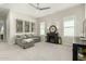 Comfortable living room features modern decor, neutral walls, and large windows at 1829 N 43Rd Ter, Phoenix, AZ 85008
