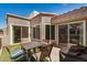 This beautiful patio offers a cozy outdoor dining space with desert landscaping at 2834 S Extension Rd # 2001, Mesa, AZ 85210