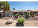 Expansive backyard view highlighting a covered patio and well-maintained desert landscaping with mature palms at 3070 N 148Th Dr, Goodyear, AZ 85395