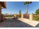 A patio with wrought iron fencing showing mature landscaping and neighborhood views at 3203 E Ellis St, Mesa, AZ 85213