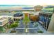 An aerial view showcases the many shops and restaurants the area has to offer at 7167 E Rancho Vista Dr # 4010, Scottsdale, AZ 85251