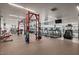 This gym features treadmills, weights, and weight machines and a view of the community pool at 7167 E Rancho Vista Dr # 4010, Scottsdale, AZ 85251