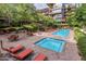 A complex features multiple community pools, lounge seating and a patio area for residents at 7167 E Rancho Vista Dr # 4010, Scottsdale, AZ 85251
