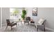 Bright living room with modern decor, wood-look tile flooring, a large window, and neutral paint, creating an inviting space at 1408 E Carson Rd, Phoenix, AZ 85042