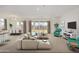 Cozy living room with modern furniture, neutral tones, and a view of the backyard at 25221 N 131St Dr, Peoria, AZ 85383