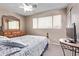 Bedroom with window views and carpeted flooring, plus a bedside table with lamp at 4757 E Goldfinch Gate Ln, Phoenix, AZ 85044