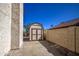 Durable storage shed in the backyard, perfect for organizing tools and equipment at 7844 W Jenan Dr, Peoria, AZ 85345
