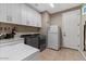 Laundry room with counter space, storage cabinets, washer, and dryer at 834 W Whitten St, Chandler, AZ 85225
