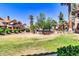 Scenic community green with lush lawns, mature trees, and well-maintained landscaping under a clear blue sky at 1001 N Pasadena Dr # 105, Mesa, AZ 85201