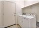 Functional laundry room includes a washer, dryer, shelf and access to the outside at 7236 W Townley Ave, Peoria, AZ 85345