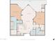 Detailed floor plan showcasing the layout of an apartment with living room, bedrooms, and a kitchen at 945 E Playa Del Norte Dr # 1022, Tempe, AZ 85288