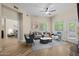 Bright living room featuring neutral decor, comfortable seating, and stylish accents in an inviting space at 945 E Playa Del Norte Dr # 1022, Tempe, AZ 85288