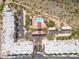 Overhead view of the apartment complex, highlighting the layout, parking, landscaping, and central pool amenity at 9820 N Central Ave # 307, Phoenix, AZ 85020