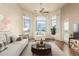 Staged living room showcasing bright decor, large windows with a view, and open concept design at 9820 N Central Ave # 324, Phoenix, AZ 85020