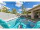 Backyard pool with turquoise Adirondack chairs and outdoor lounge at 104 E Louis Way, Tempe, AZ 85284