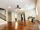 Spacious living area with hardwood floors, ideal for entertaining and relaxation at 1681 S Karen Dr, Chandler, AZ 85286