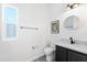 Bathroom featuring single vanity, modern fixtures, and natural light at 201 S Greenfield Rd # 215, Mesa, AZ 85206