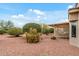 Landscaped backyard featuring mature trees and desert plants providing a serene outdoor space at 20450 N Shadow Mountain Dr, Surprise, AZ 85374