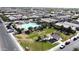 Overhead shot of a bright community pool, green park space, and neighborhood amenities at 3877 E Oxford Ln, Gilbert, AZ 85295