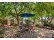 Landscaped brick patio with a lovely outdoor table and chairs that offer a tranquil waterfront view at 401 N Cholla St, Chandler, AZ 85224