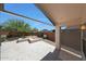 View from the covered patio area onto the private desert backyard with mature trees and xeriscaping at 4045 E Desert Marigold Dr, Cave Creek, AZ 85331