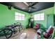 Bedroom with refinished concrete floors and modern lighting at 4142 N 35Th St, Phoenix, AZ 85018