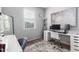 Comfortable home office with modern desk setup, neutral colors and natural light at 4580 E Gagarinite Ln, San Tan Valley, AZ 85143