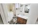 Cozy bathroom with a toilet and shower featuring essential fixtures and neutral tones at 650 N 65Th Way, Mesa, AZ 85205