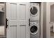 Laundry area with stackable washer and dryer hidden behind sliding door at 750 E Northern E Ave # 2145, Phoenix, AZ 85020