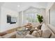 Cozy living room with comfortable seating, a modern TV, and a serene, bright atmosphere at 10875 E Mirasol Cir, Scottsdale, AZ 85255