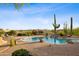 Inviting backyard with a large pool, mature desert landscaping and scenic mountain views at 10875 E Mirasol Cir, Scottsdale, AZ 85255